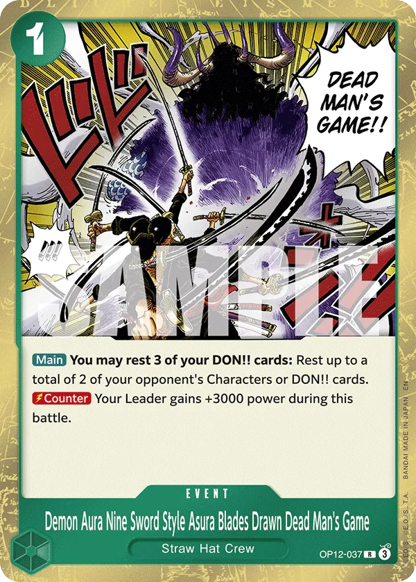Demon Aura Nine Sword Style Asura Blades Drawn Dead Man's Game (OP12-037_P1)