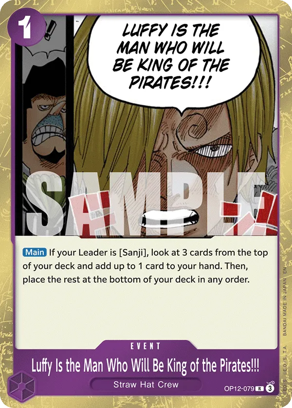 Luffy Is the Man Who Will Be King of the Pirates!!! (OP12-079_P1)