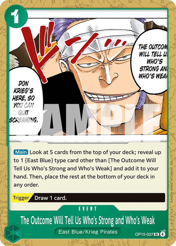 The Outcome Will Tell Us Who's Strong and Who's Weak (OP15-037)