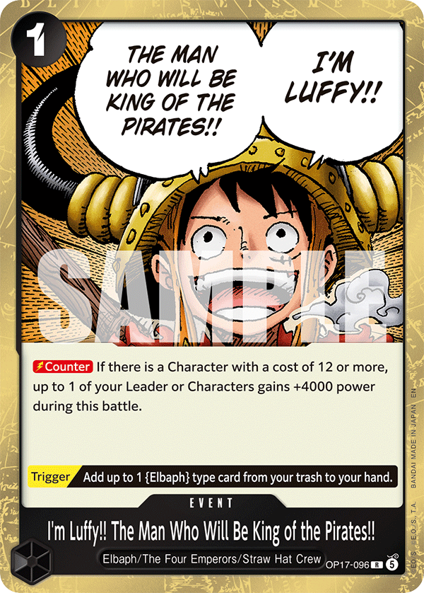 I'm Luffy!! The Man Who Will Be King of the Pirates!! (OP17-096)