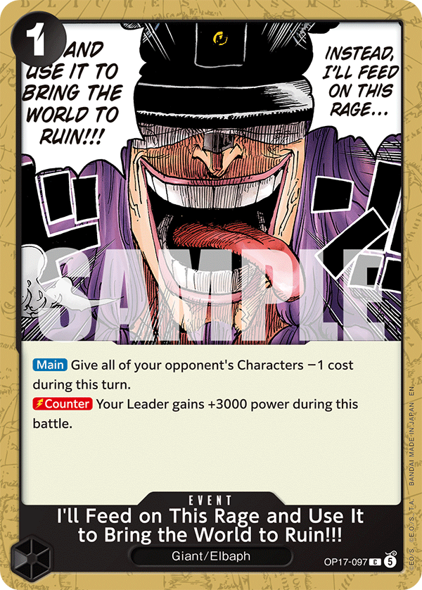 I'll Feed on This Rage and Use It to Bring the World to Ruin!!! (OP17-097)
